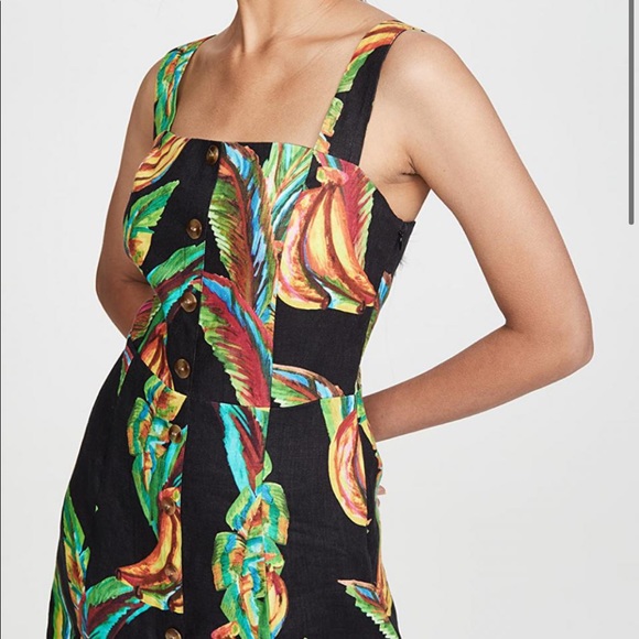 NWT Farm Rio Preta Banana Linen Mini Dress - Picture 2 of 3